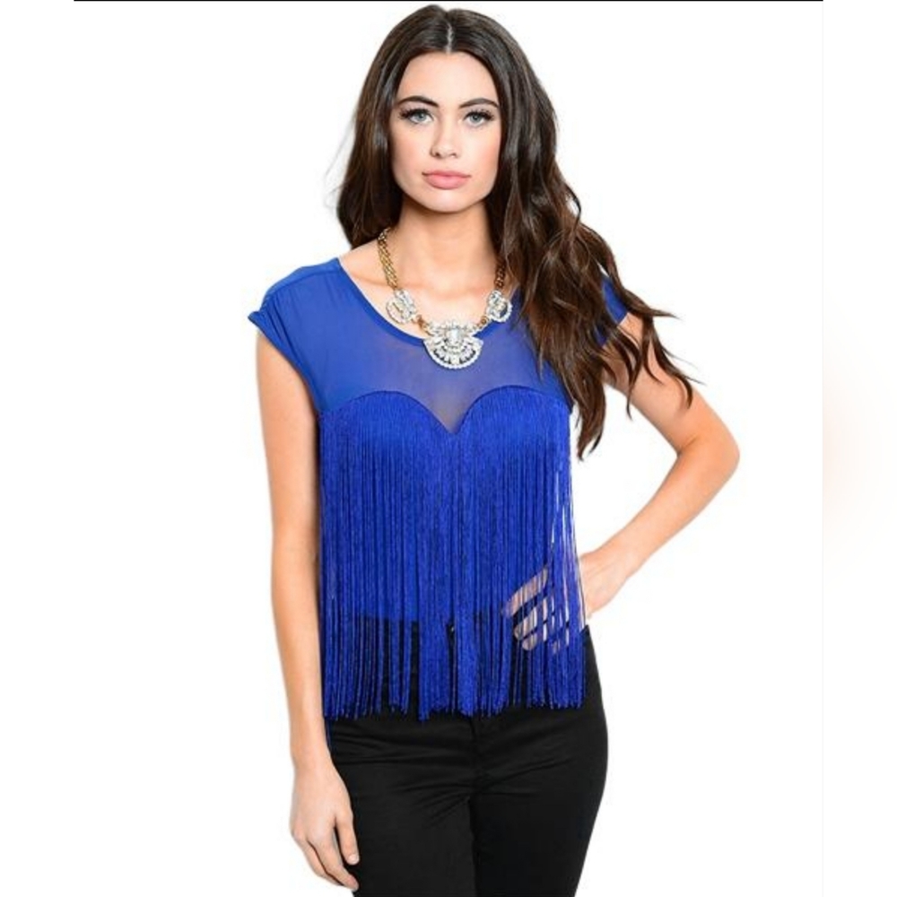 Fringe Blue Bodysuit